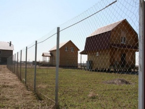 Забор из сетки рабицы в натяг с протяжкой арматуры 150 метров фото в Яхроме